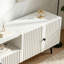 Agnon 180cm White Fluted TV Stand for TVs up to 75‘’ with 2 Drawers