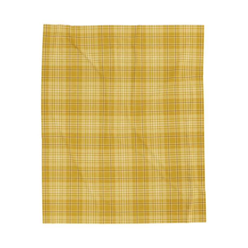 Couverture en velours de velours / plaids des fêtes d'hiver, Double, Jaune