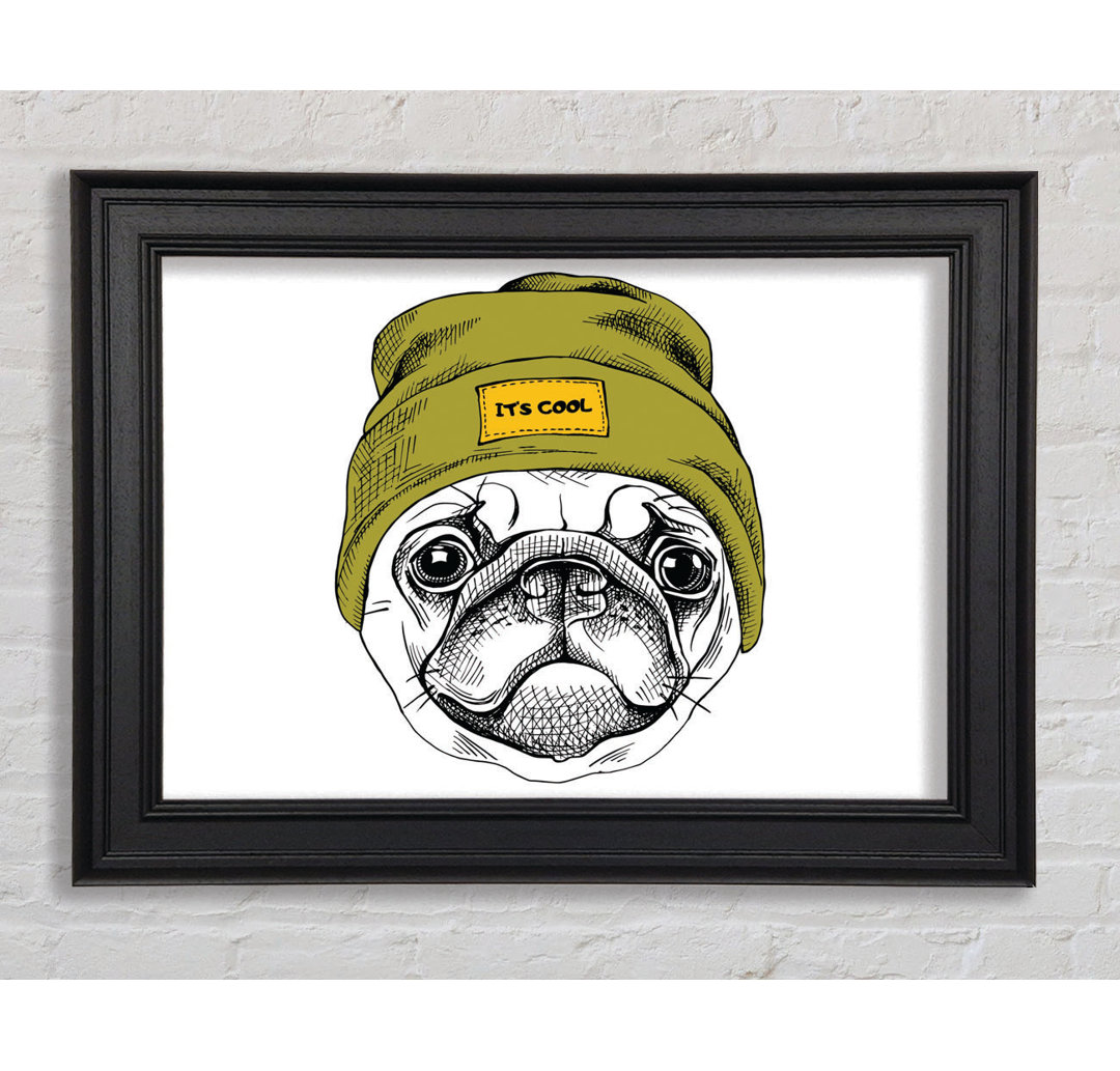 Leinwandbild Pug Life Beanie