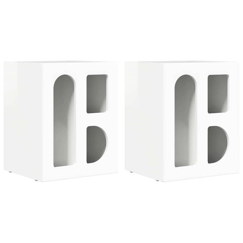 40cm W Manufactured Wood Bedside Table, High Gloss White