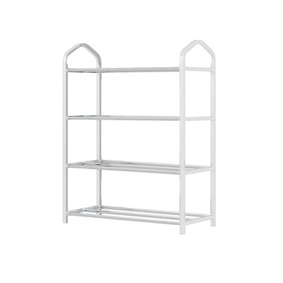 Range-chaussures avec range-chaussures et 4 tablettes en métal pour chambre à coucher