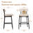 Sherpa Counter Height Bar Stools Set of 3 Modern Upholstered Barstools with Curved Open Back/Round Seat Boucle Comfortable Bar Chairs for Kitchen Island, 24.6 Inch-302599393