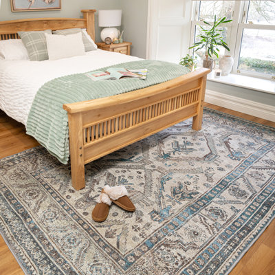 Vintage Look Cotton Flatweave Area Rug