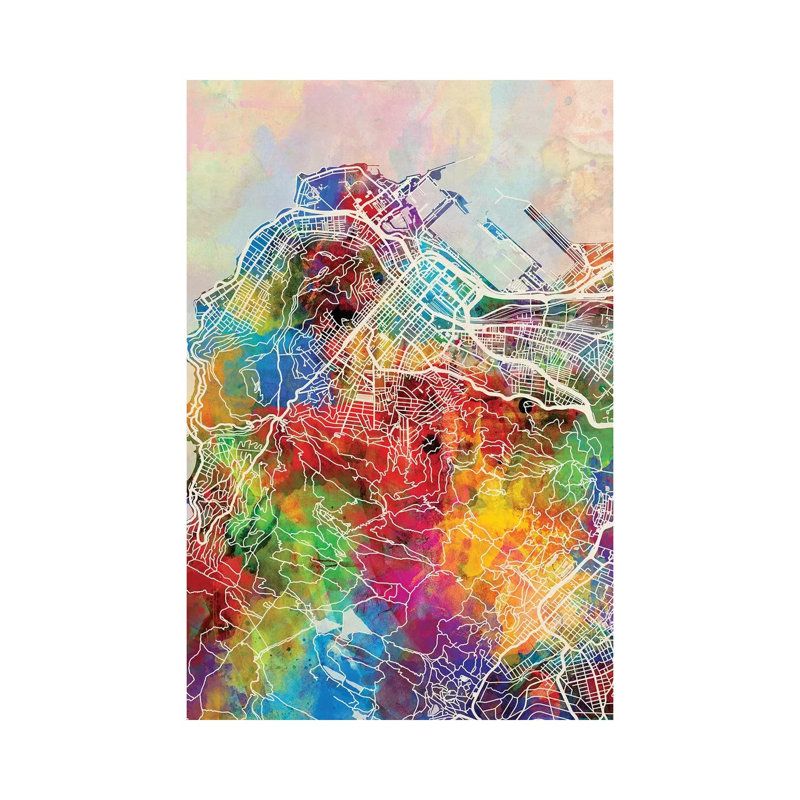 Cape Town South Africa City Street Map I by Michael Tompsett - Wrapped Canvas Gallery-Wrapped Canvas Giclée