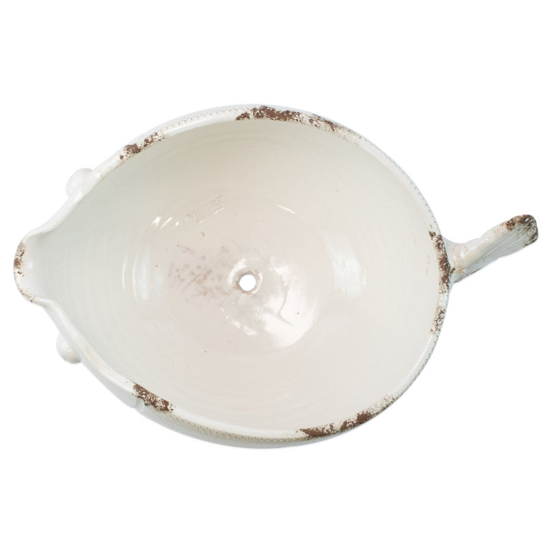 Cache-pot rustique blanc, Blanc