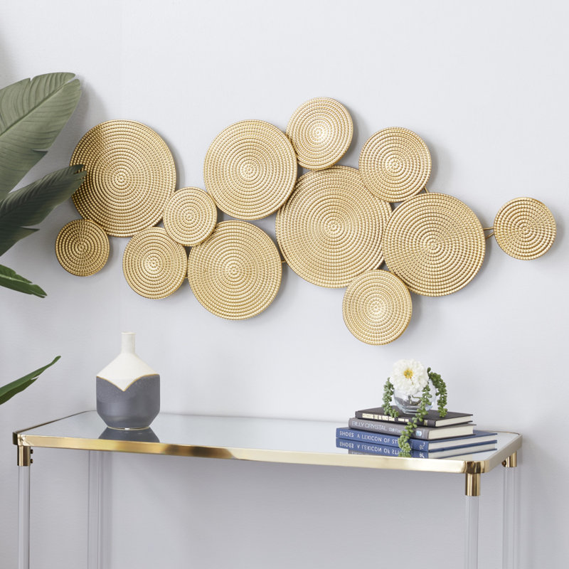 Gold Circular Iron Bohemian Wall Sculpture