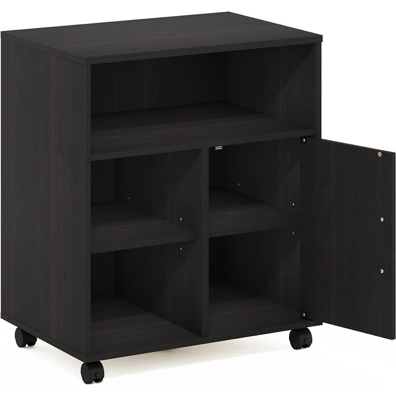 Home Office Under Desk Printer Holder with Wheels and 2 Lockable Swivel Casters, Espresso