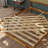 Rustic Solid Acacia Wood Platform Bed Frame With Upholstered Headboard, No Box Spring Needed