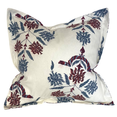 Floral Cotton Blend Reversible Pillow Cover