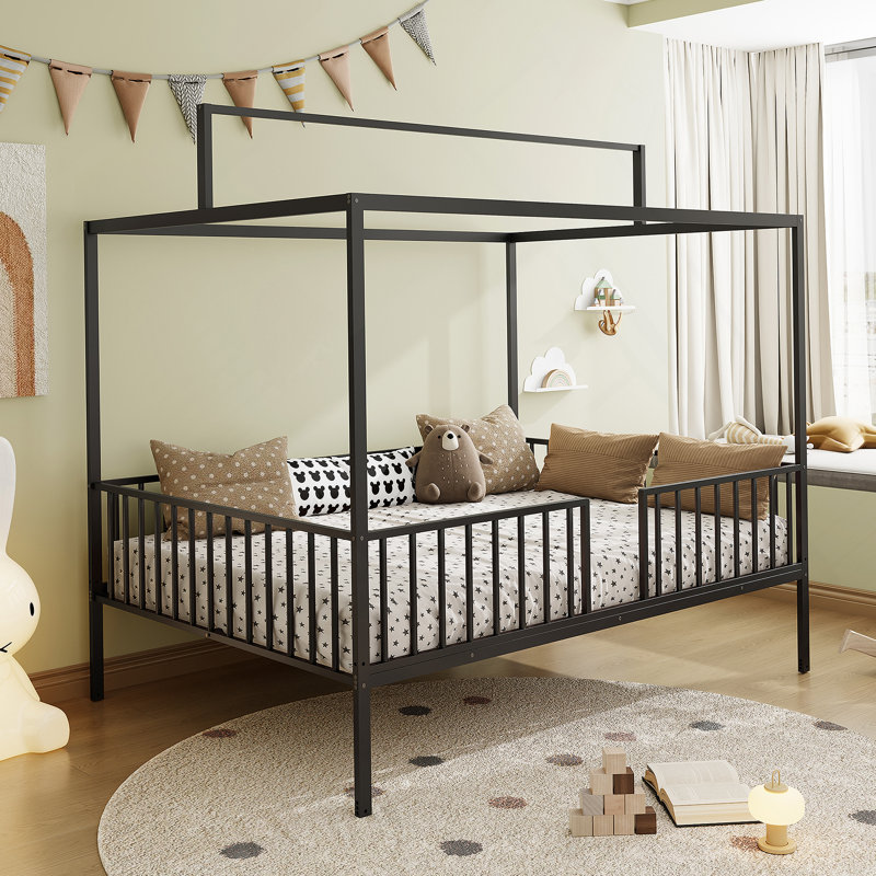 Lit convertible 3-en-1 Montessori, Double, Noir, noir, noir, noir