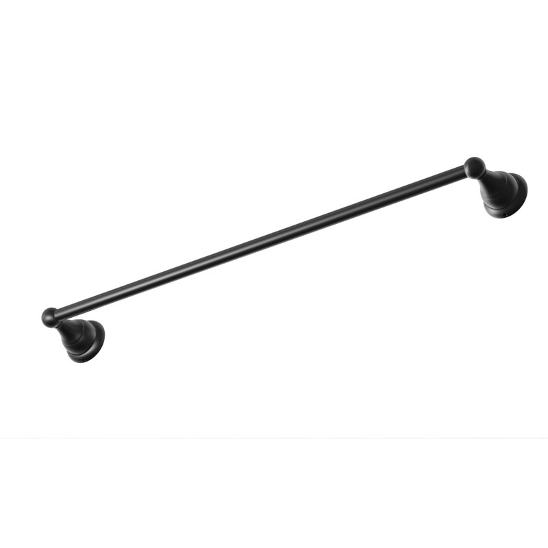 24 po Barre à serviettes murale pour salle de bain, Noir mat