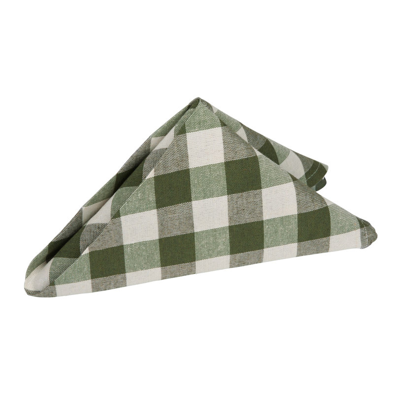 Serviette 17 po Gerede Elegance, Sauge/blanc