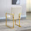 Ensemble de 1 chaise de salle à manger moderne en lin, capitonnée et base en acier inoxydable-908227072