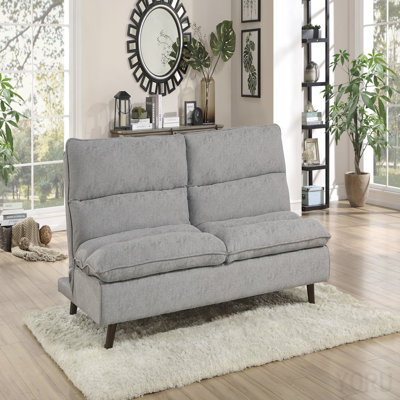 Canapé-lit décontracté en tissu texturé gris clair Casual Living Room 1pc