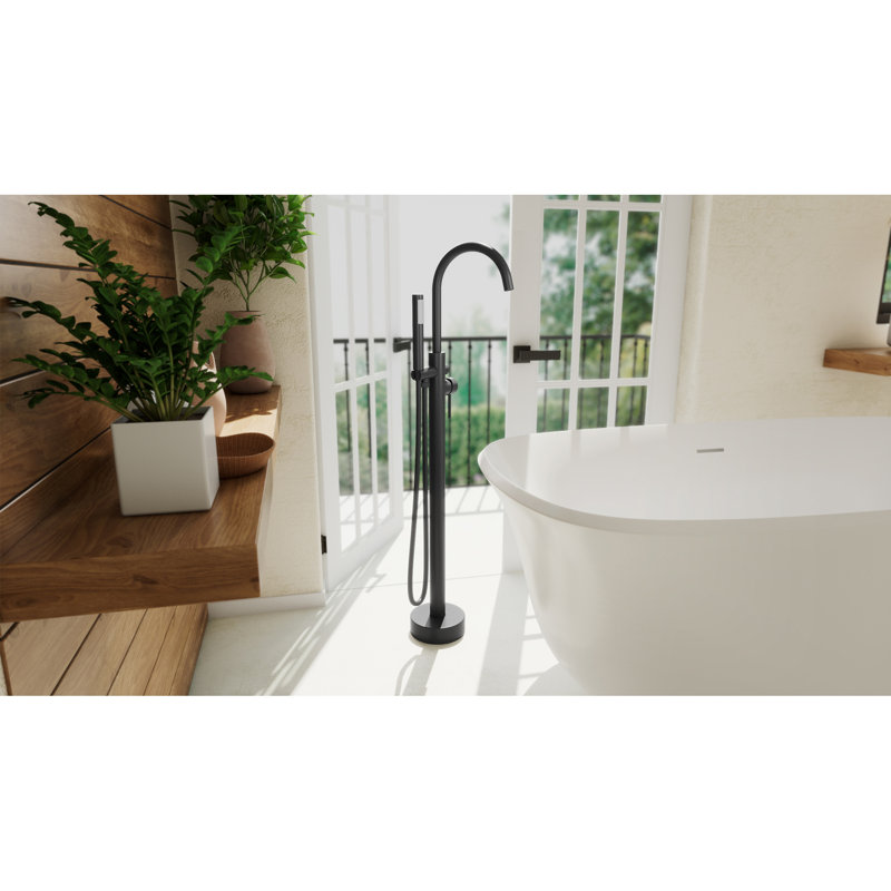Havana Bathroom Tub Filler with Handshower, Matte Black