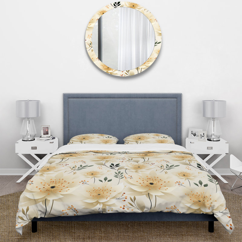 Carnation Mandalas Flowers Boho Pattern IV - Ensemble de housse de couette à motif floral