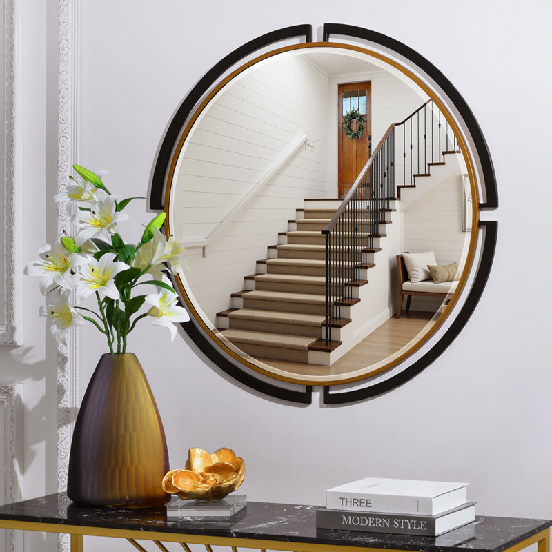 Metal Round Wall Mirror;Bathroom / Vanity Mirror;Metal Flat Wall Mirror, 36" x 36"