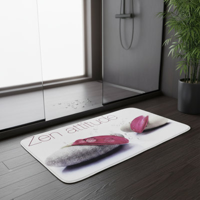 Tapis floral antidérapant pour salle de bain Spa