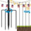 Poteaux en métal pour guirlandes lumineuses d'extérieur, paquet de 4 poteaux de 10 pi pour guirlandes lumineuses d'extérieur, grands poteaux d'éclairage suspendus pour la cour