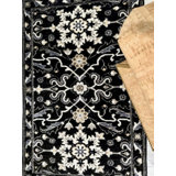 Tiny Knots Wool Southwestern Area Rug in Reverie Black