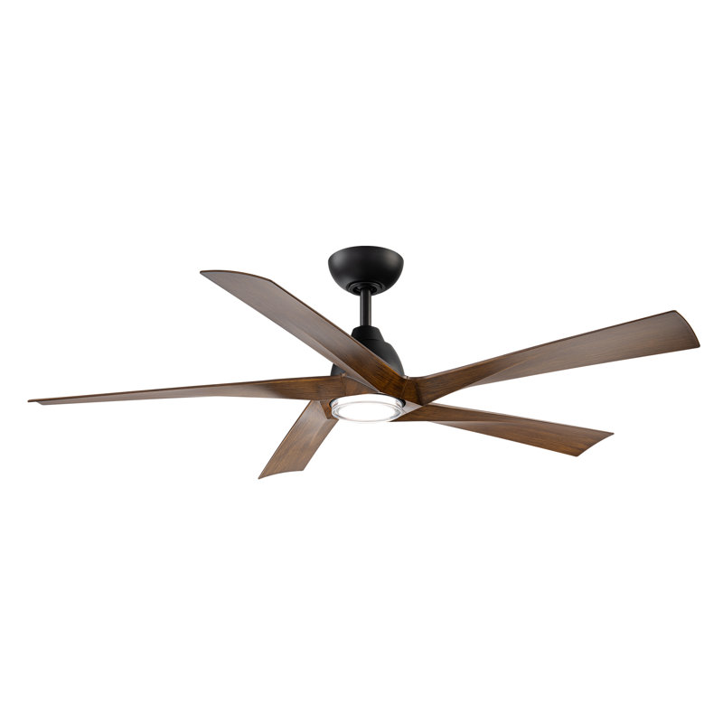 Ventilateur de plafond intelligent d'intérieur / extérieur à 5 pales Zeke avec kit d'éclairage à DEL à température de couleur 2700K-3000K-3500K-4000K-5000K et télécommande inclus, fonctionne avec l'assistant Google, Amazon Alexa, Samsung Smart Things