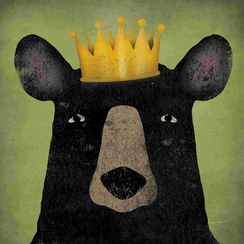 L'ours noir avec couronne, H 36 po x l 36 po