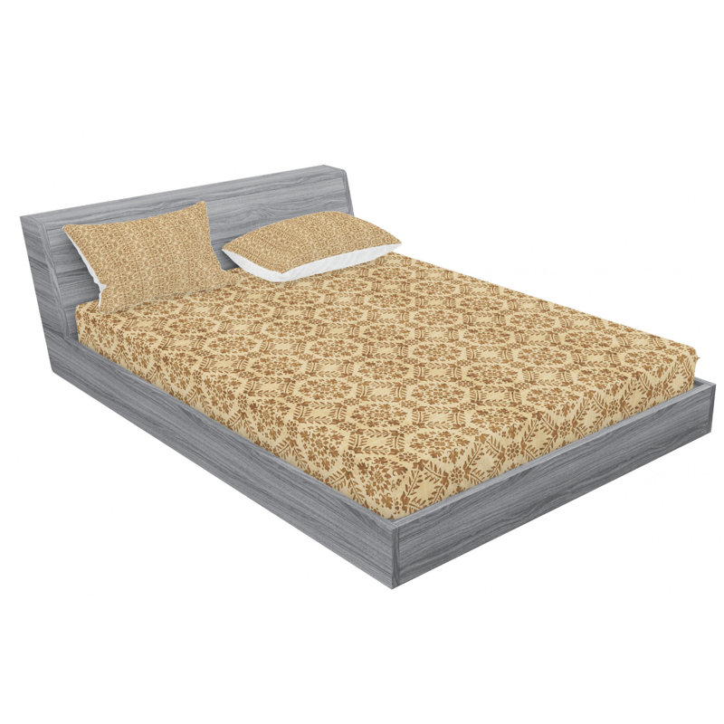 Microfiber Damask Sheet Set, Full Sheet Set with Fitted Sheet