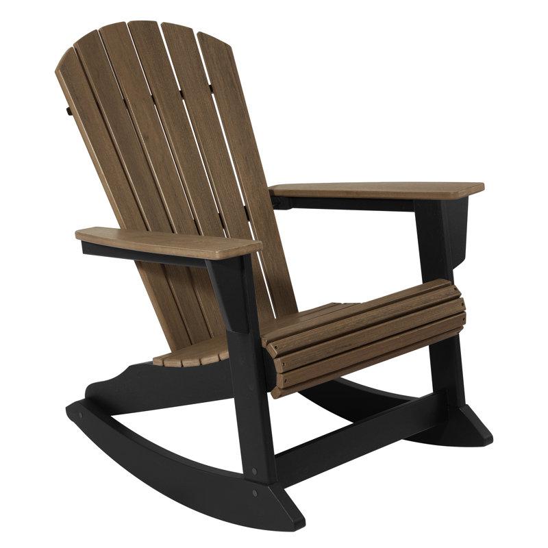 Chaise berçante Benno Adirondack, noire, Black/Coastal Gray