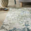 Abstract Green Blue Washable/Stain Guarded Area Rug-1756306465