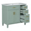 36-Inch Modern Green Bathroom Vanity With Resin Sink, Soft Close Doors, And Multiple Storage Options-116332451