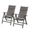 Ensemble de 2 chaises de patio pliantes, siège rembourré en tissu Textilene