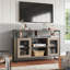 Meuble télé avec tablettes réglables et structure en métal Laly, meuble télé 50,4 po avec armoires de rangement, meuble télé moderne et industriel pour salon, chambre-234172504