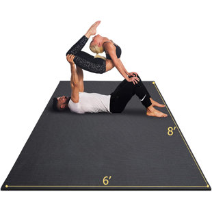 Tapis d'exercice pour salle de gym à domicile haute densité de 8 pi x 6 pi unisexe et antidérapant