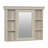 Modern Bathroom Medicine Cabinet with Marble Mirror Door, Cream Finish