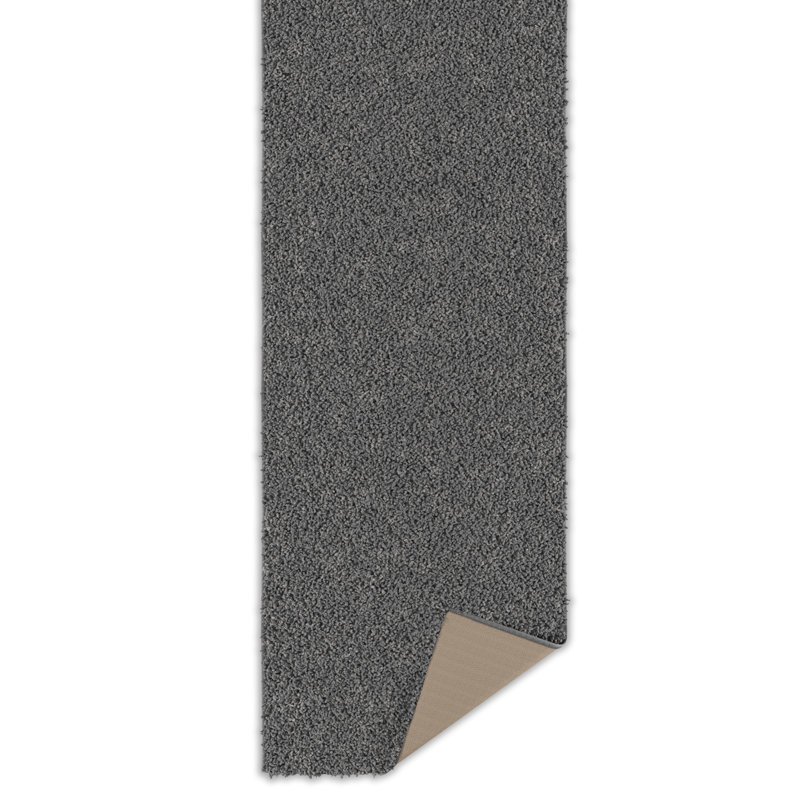 Mair Plush Non-Slip Rubberback Extra Long Hallway Runner Rug for Bedroom, Living Room, Bathroom, Gray, Runner 2' x 20', Gray