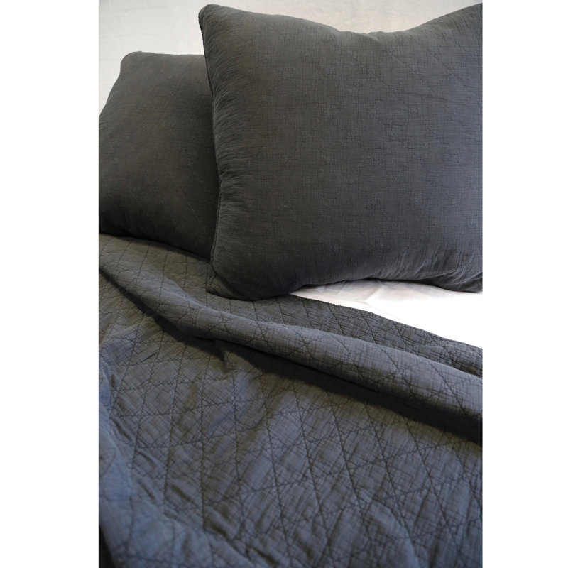 Huntington Cotton Sham, King Coverlet, Midnight