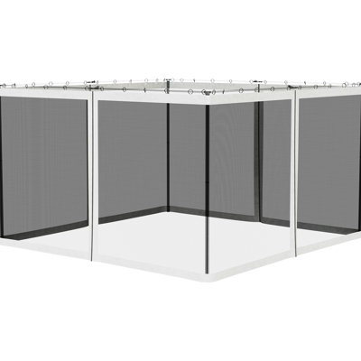 Paroi de remplacement pour pavillon de jardin 10 pi x 12 pi, blanc - à partir de débris, étapes d'installation simple, filet de maillage latéral, espace extérieur gardé - bien rangé, processus facile
