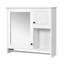 Armoire de salle de bain avec miroir, armoire à pharmacie murale avec 2 tablettes, armoire d'appoint