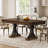 71 Inch Rectangular Dining Table with 2 Drawers, Large Wooden Kitchen Table for 6-8 People, Sturdy Double Pedestal Base, Brown-319964882
