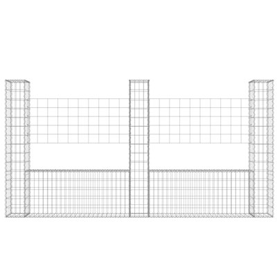 U-Shape Gabion Basket with 4 Posts Iron 2.6m x 1.5m