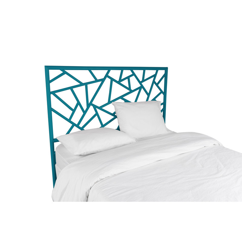 Tiffany Wicker/Rattan Open-Frame Headboard, Twin, Regatta Blue
