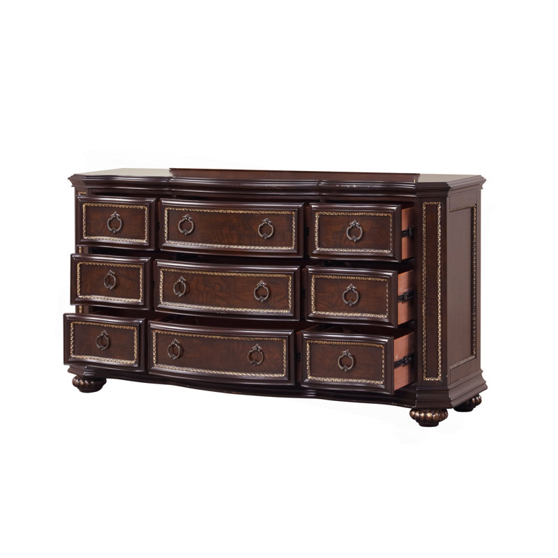 Commode à finition cerisier avec tiroirs coulissants pour chambre à coucher et garde-robe