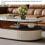 Table basse ovale en pierre