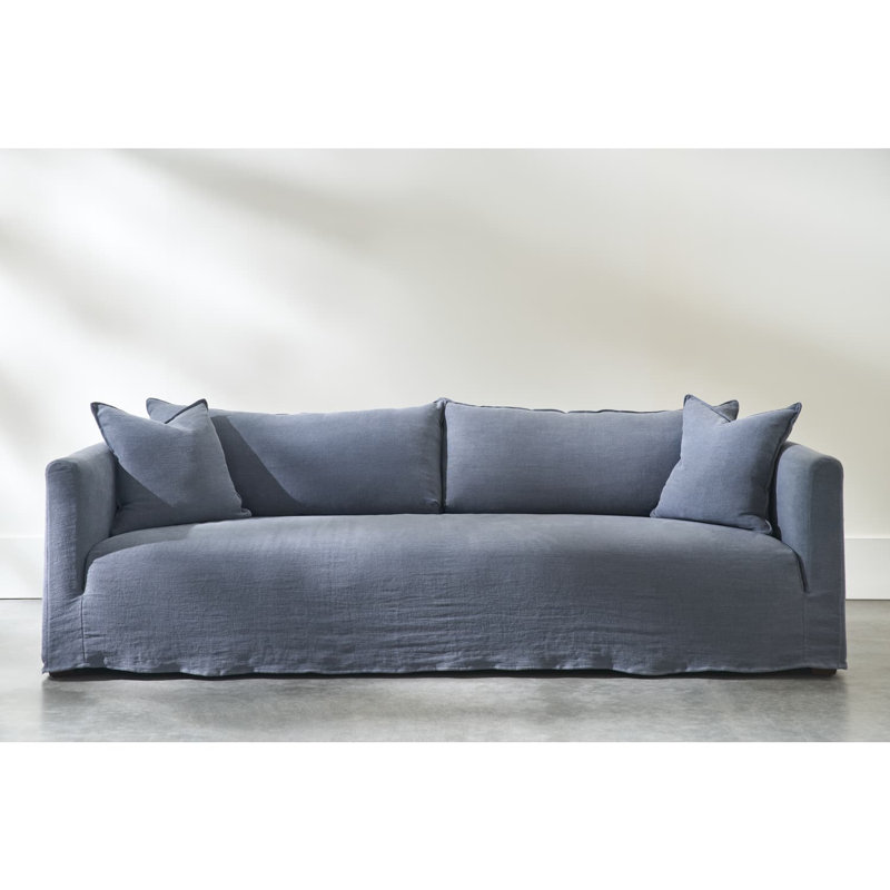 Alana Slipcovered Sofa, Indigo Linen