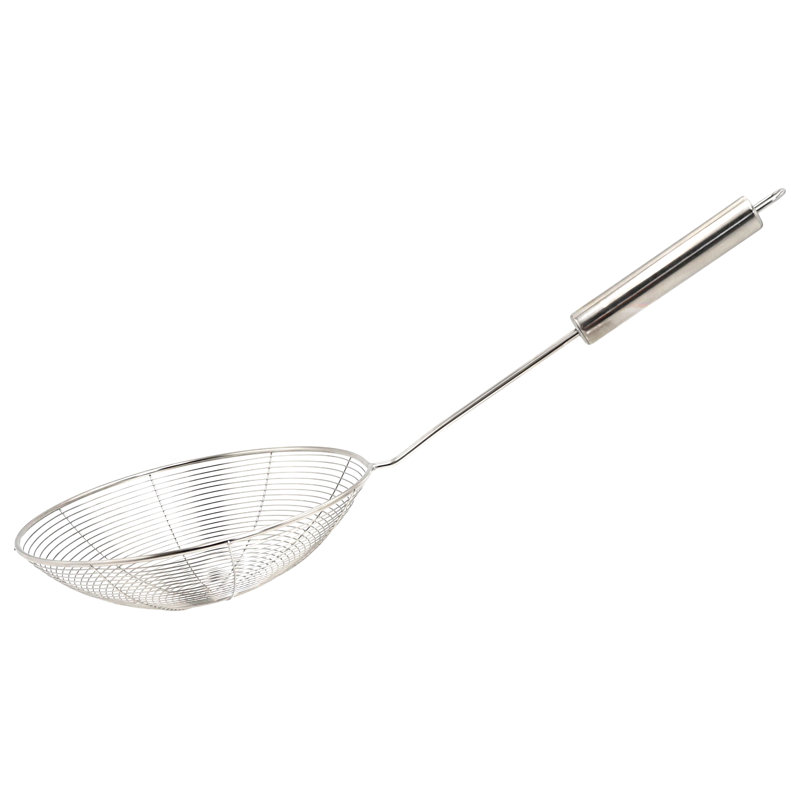 Buckingham Stainless Steel Strainer Ladle Skimmer with Non-Slip Handle, 7.5 cm H x 50 cm W x 22 cm D