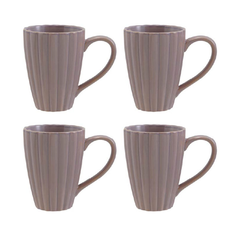 Grande tasse nervurée en grès avec glacis réactif