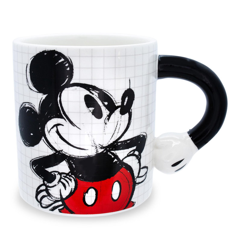 Tasse en céramique à poignée sculptée Disney Mickey Mouse | Peut contenir 20 onces