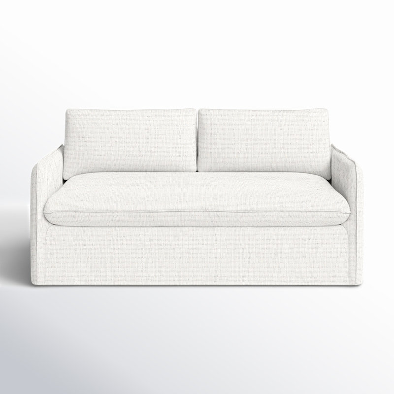Bellatrix 72'' Slipcovered Loveseat, Drusky Moonglow Sustain® Basketweave
