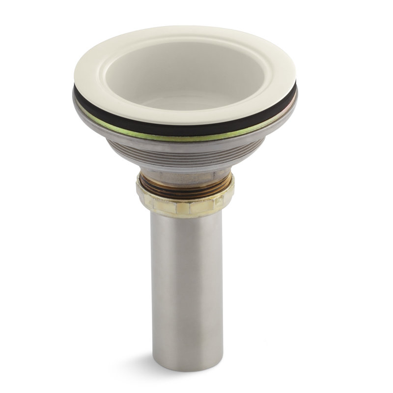 Duostrainer Manual Body 1.5" Grid Kitchen Sink Drain, Almond