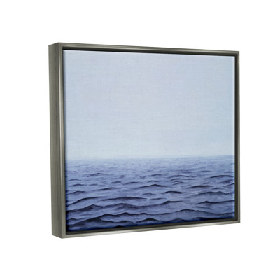 «Vast Ocean Horizon Solever Blue Water Waves» par Michael Willett - cadre flottant, impression sur toile